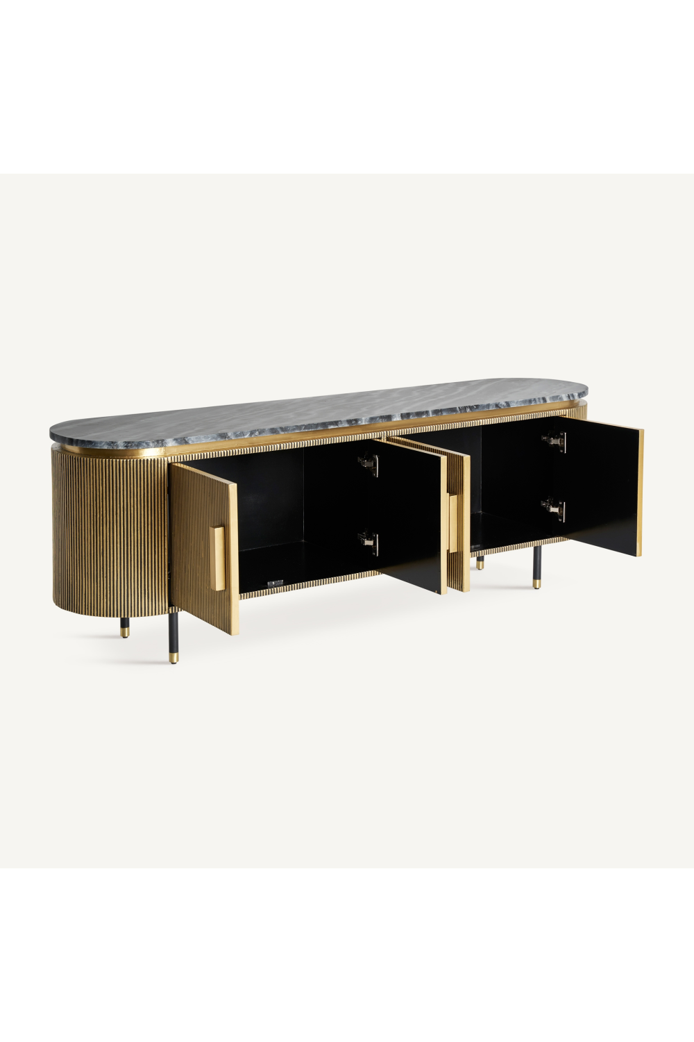 Gold Ridged 4-Door Media Unit | Vical Home Valbruna | Oroa.com