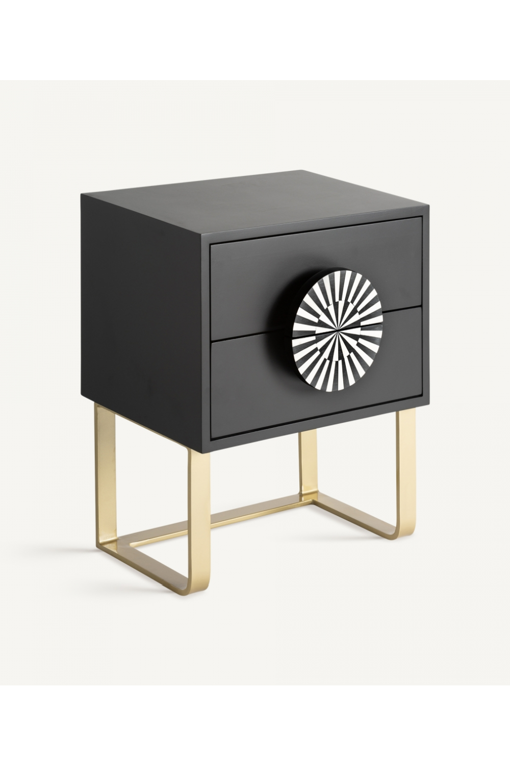 Black 2-Drawer Nightstand | Vical Home Gatsby | Oroa.com