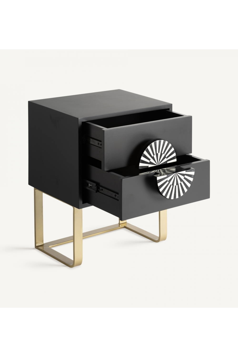 Black 2-Drawer Nightstand | Vical Home Gatsby | Oroa.com