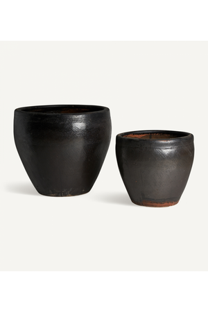   Black Ceramics Plant Pots (2) | Oroa.com