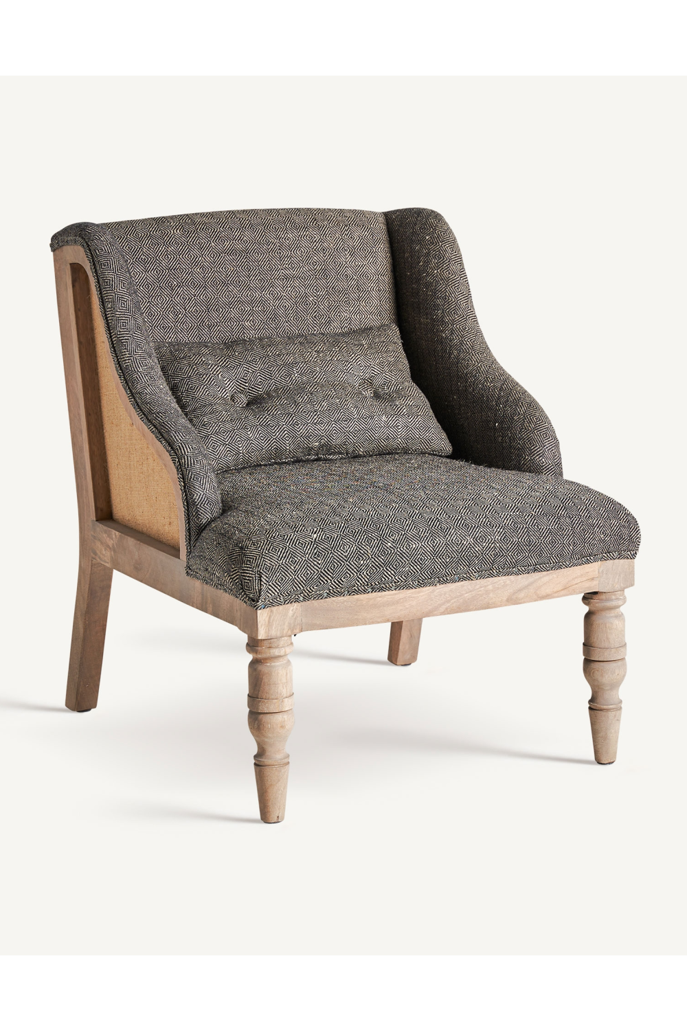 Gray Padded Mango Wood Armchair | Vical Home Ruoms | Oroa.com