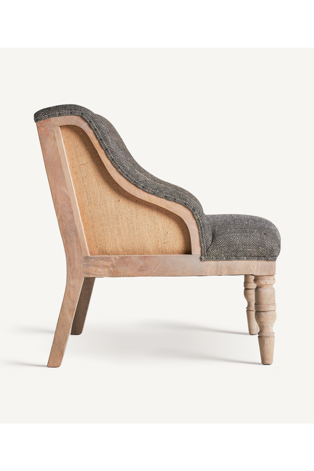 Gray Padded Mango Wood Armchair | Vical Home Ruoms | Oroa.com