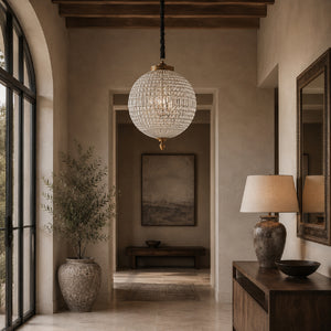   Crystal Beads Round Pendant Lamp | Oroa.com
