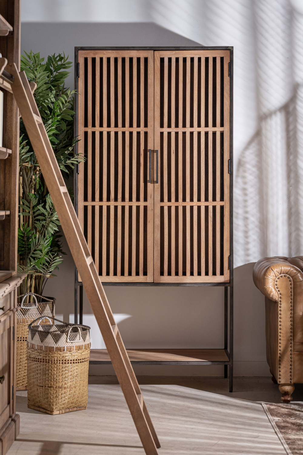 Slatted Mango Wood Cabinet | Vical Home Gaffney | Oroa.com