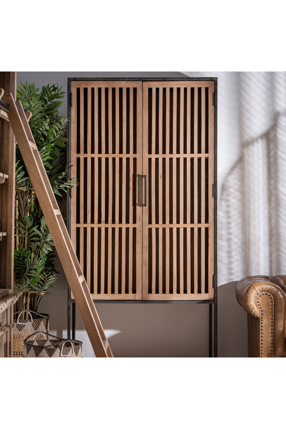 Slatted Mango Wood Cabinet | Vical Home Gaffney | Oroa.com