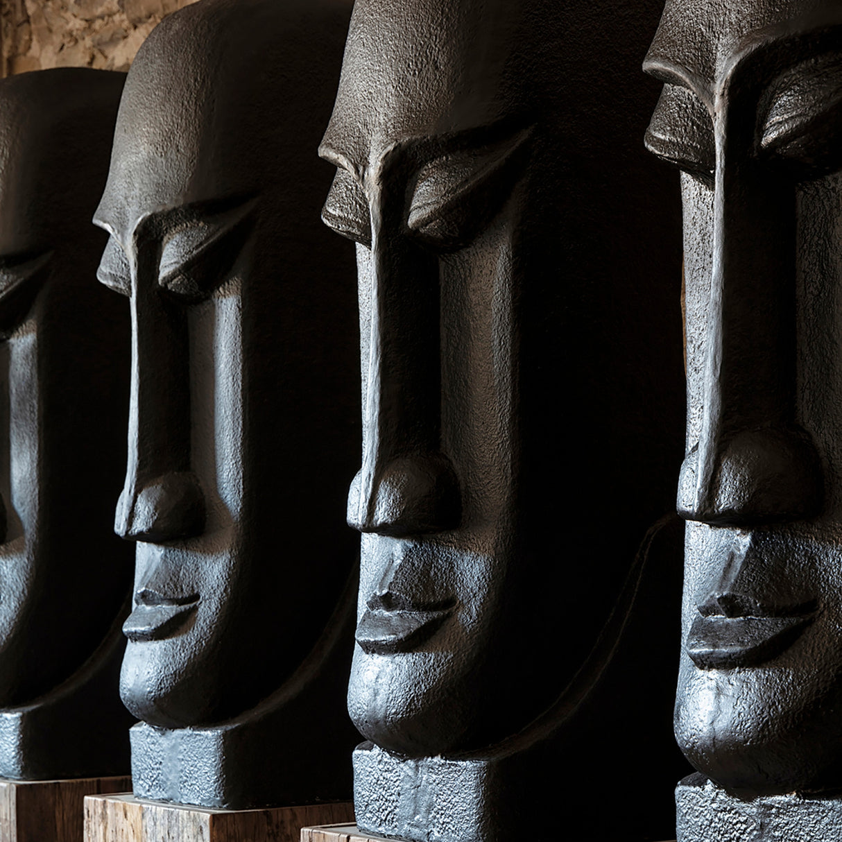   Black Cement Head Sculpture | Oroa.com