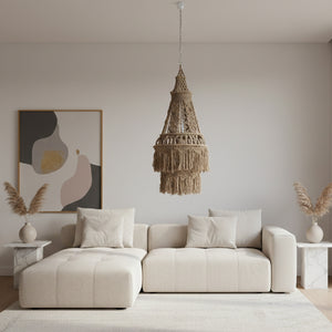 Woven Brown Cotton Pendant Light | Vical Home | Oroa.com