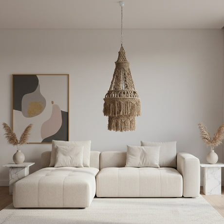 Woven Brown Cotton Pendant Light | Vical Home | Oroa.com