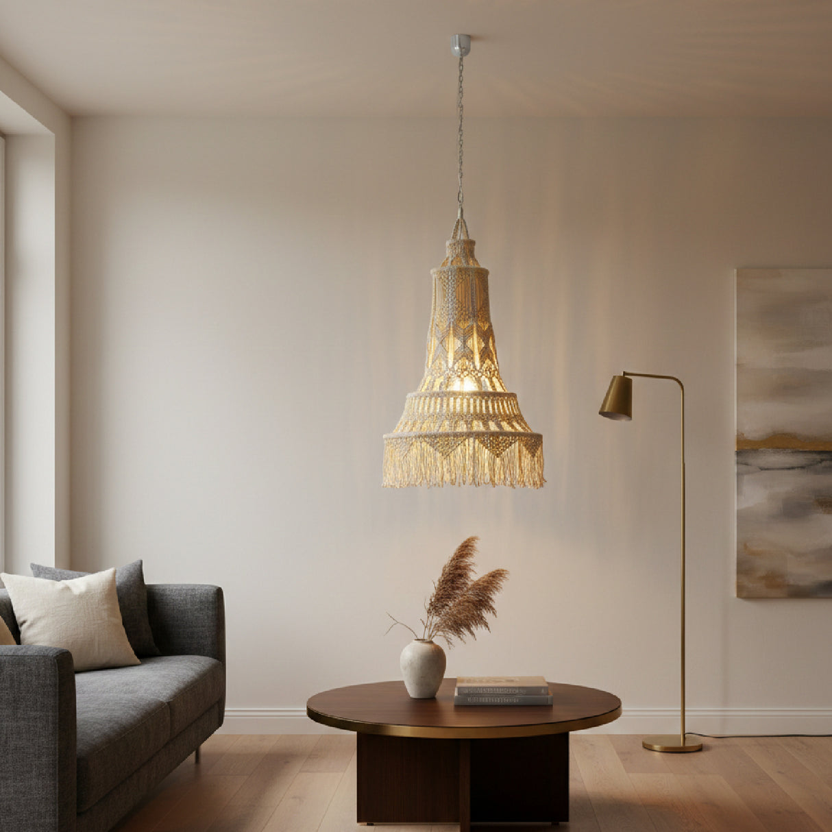 Yellow Cotton Pendant Light | Vical Home | Oroa.com