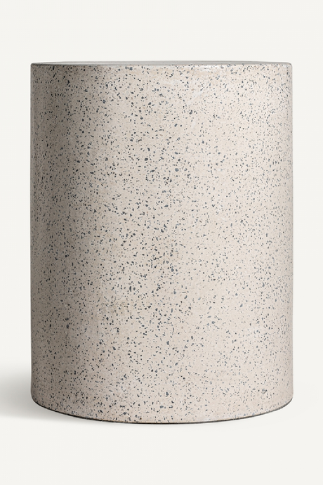   White Terrazzo Cylindrical Side Table | Oroa.com