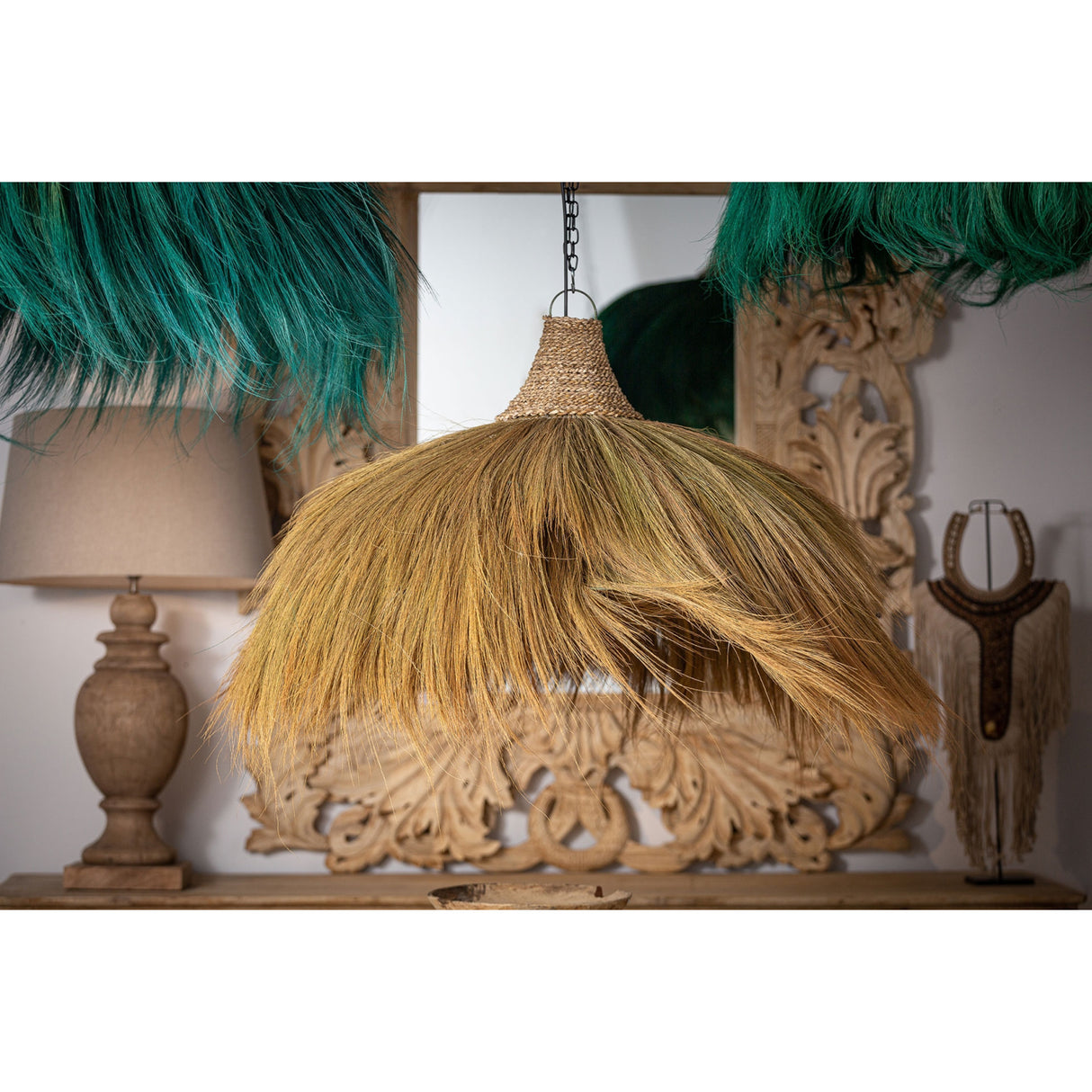   Brown Fiber Pendant Lamp | Oroa.com