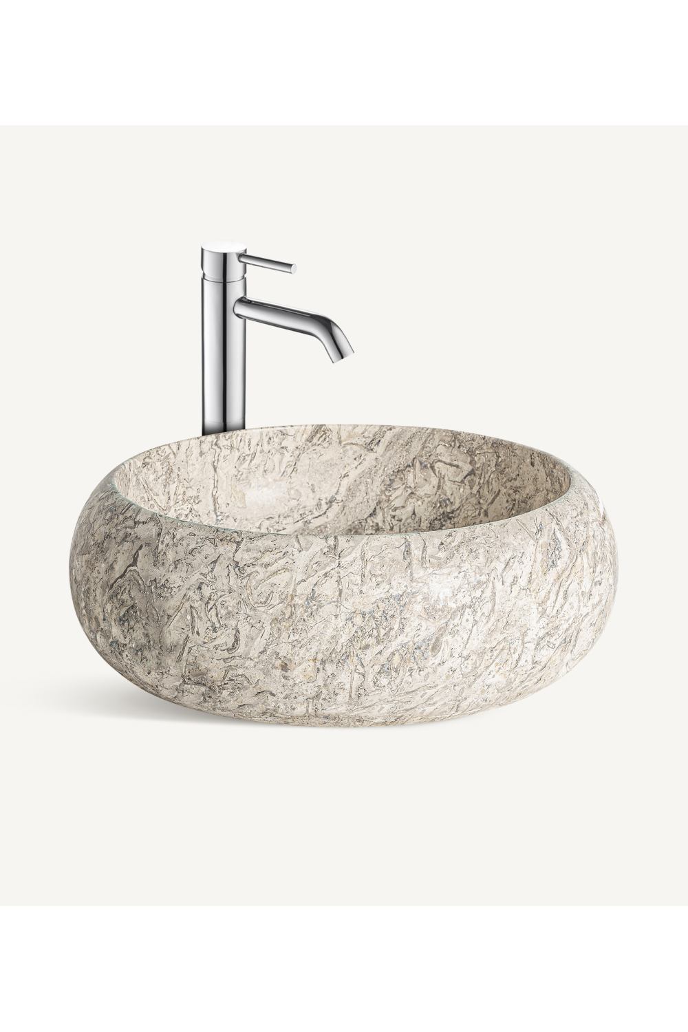 Gray Marble Round Bathroom Sink | Vical Home Spica | Oroa.com