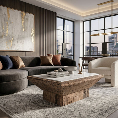   Modern European furniture - White Marble Top Coffee Table - www.oroa.com | Oroa.com