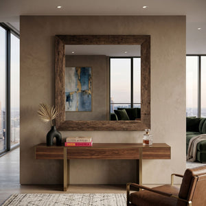   Modern European furniture - Rustic Pine Square Mirror - www.oroa.com | Oroa.com