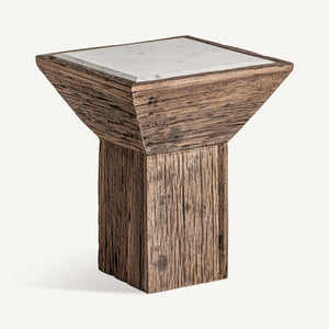   Modern European furniture - Rustic Pine Marble Side Table - www.oroa.com | Oroa.com