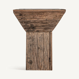  Modern European furniture - Rustic Pine Marble Side Table - www.oroa.com | Oroa.com