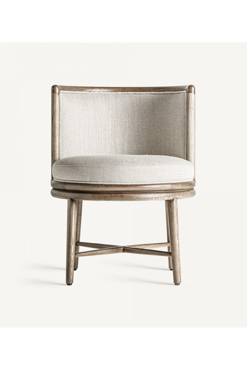 Curved Oak Padded Accent Chair | Vical Home Varaire | Oroa.com