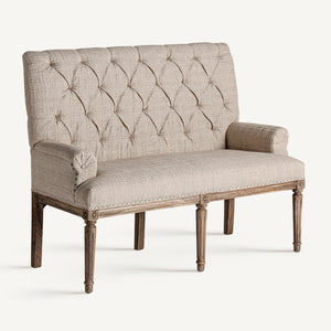   Beige Fabric Tufted Sofa | Oroa.com