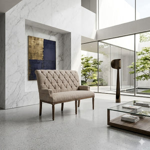  Beige Fabric Tufted Sofa | Oroa.com
