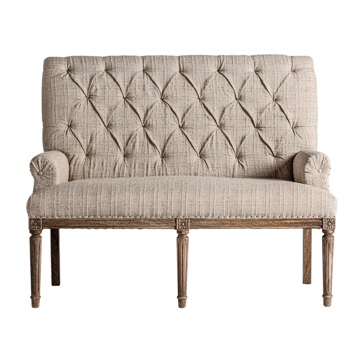   Beige Fabric Tufted Sofa | Oroa.com