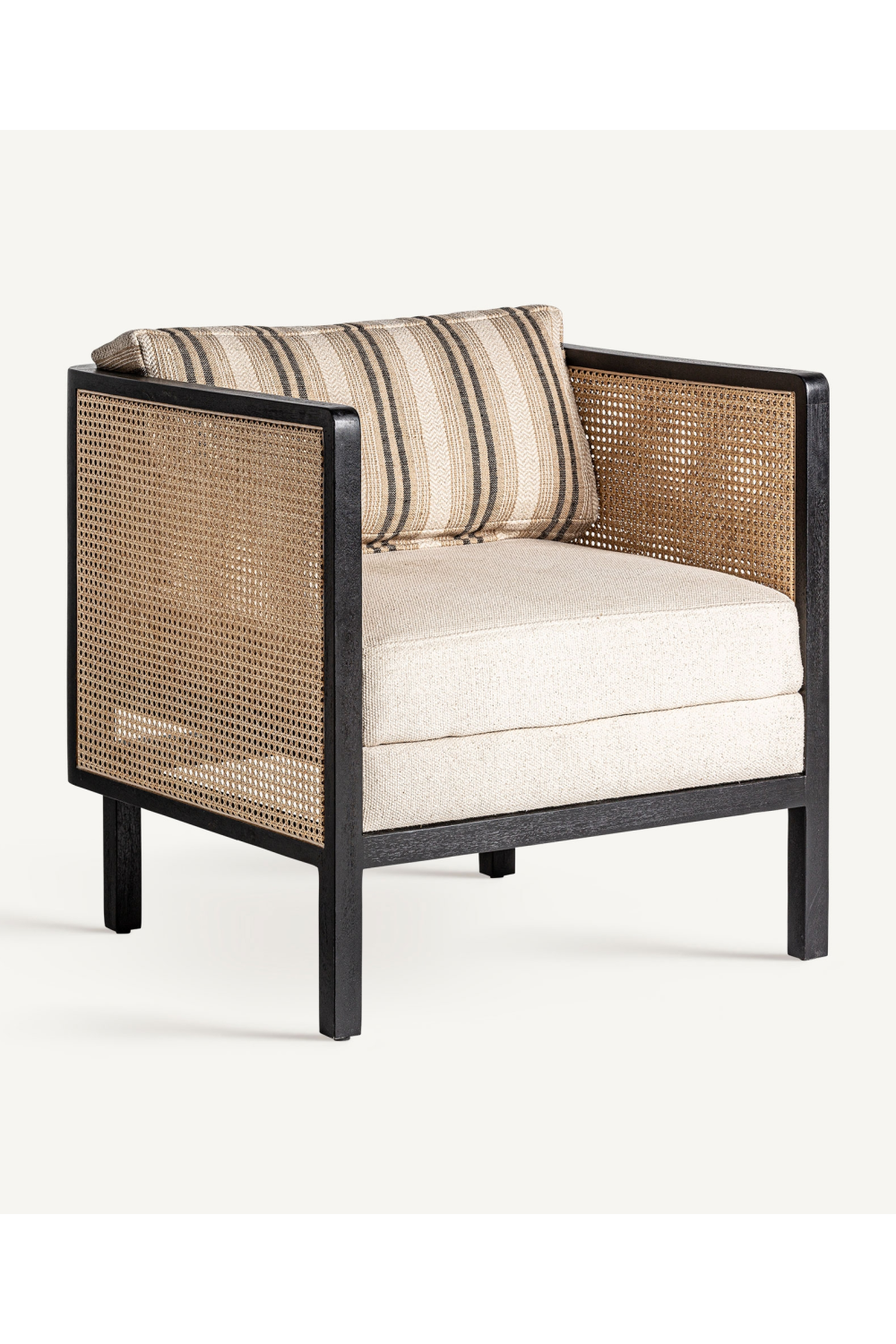 Beige Striped Rattan Accent Chair | Vical Home Nuk | Oroa.com