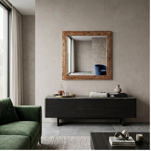   Teak Wood Square Mirror | Oroa.com