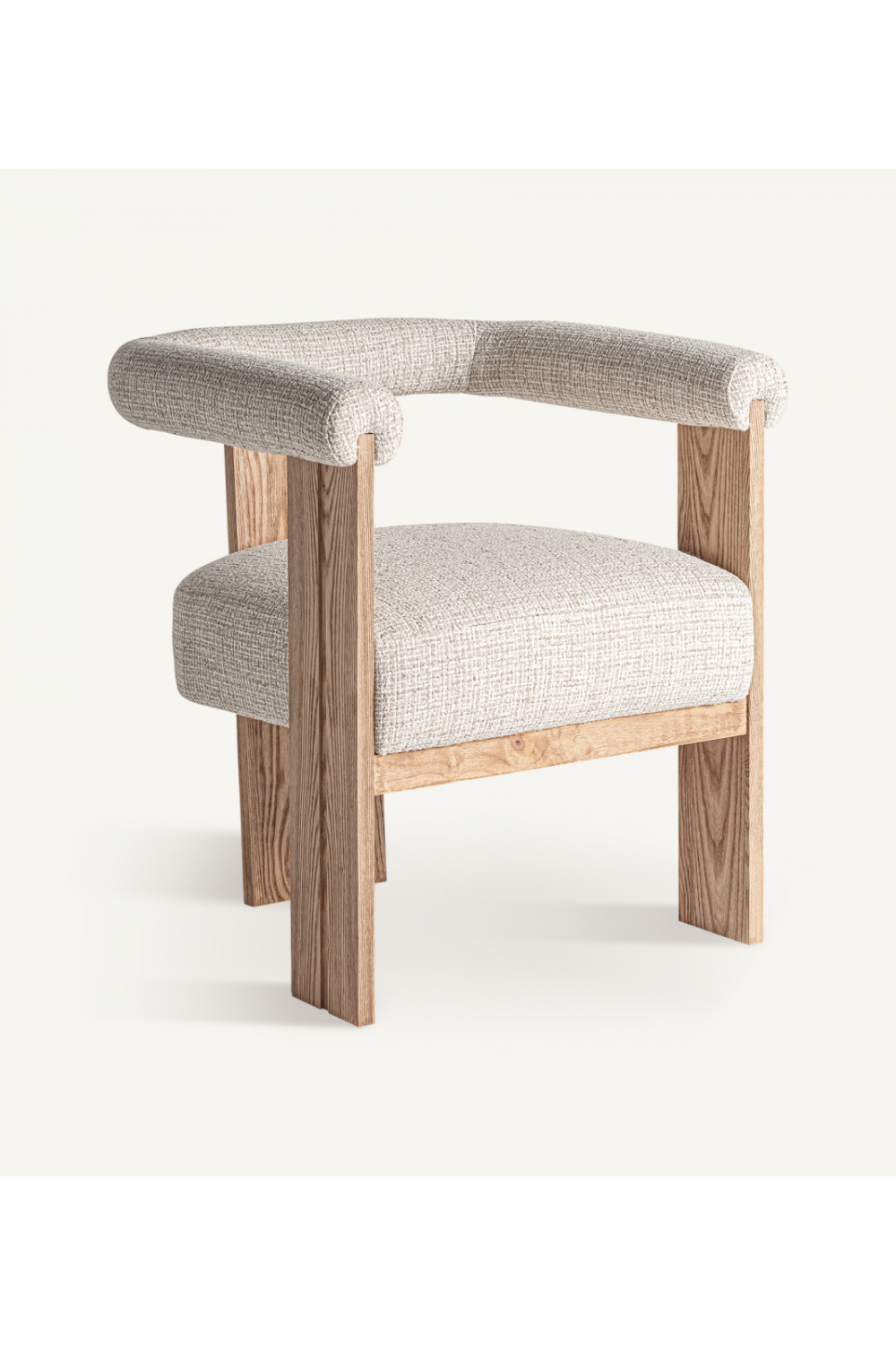 Natural Oak Curved Accent Chair | Vical Home Ustka | Oroa.com