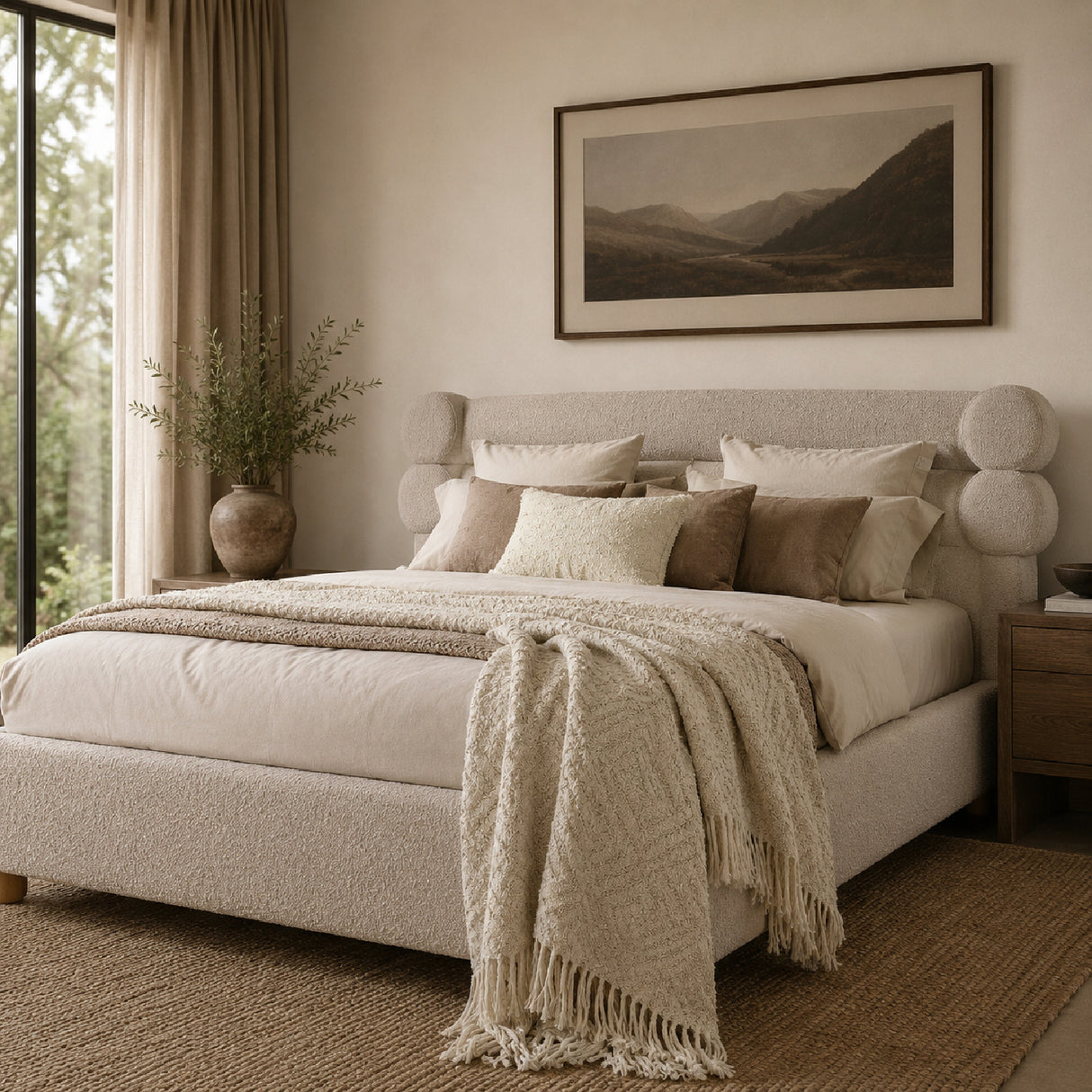   White Boucle Bed | Oroa.com