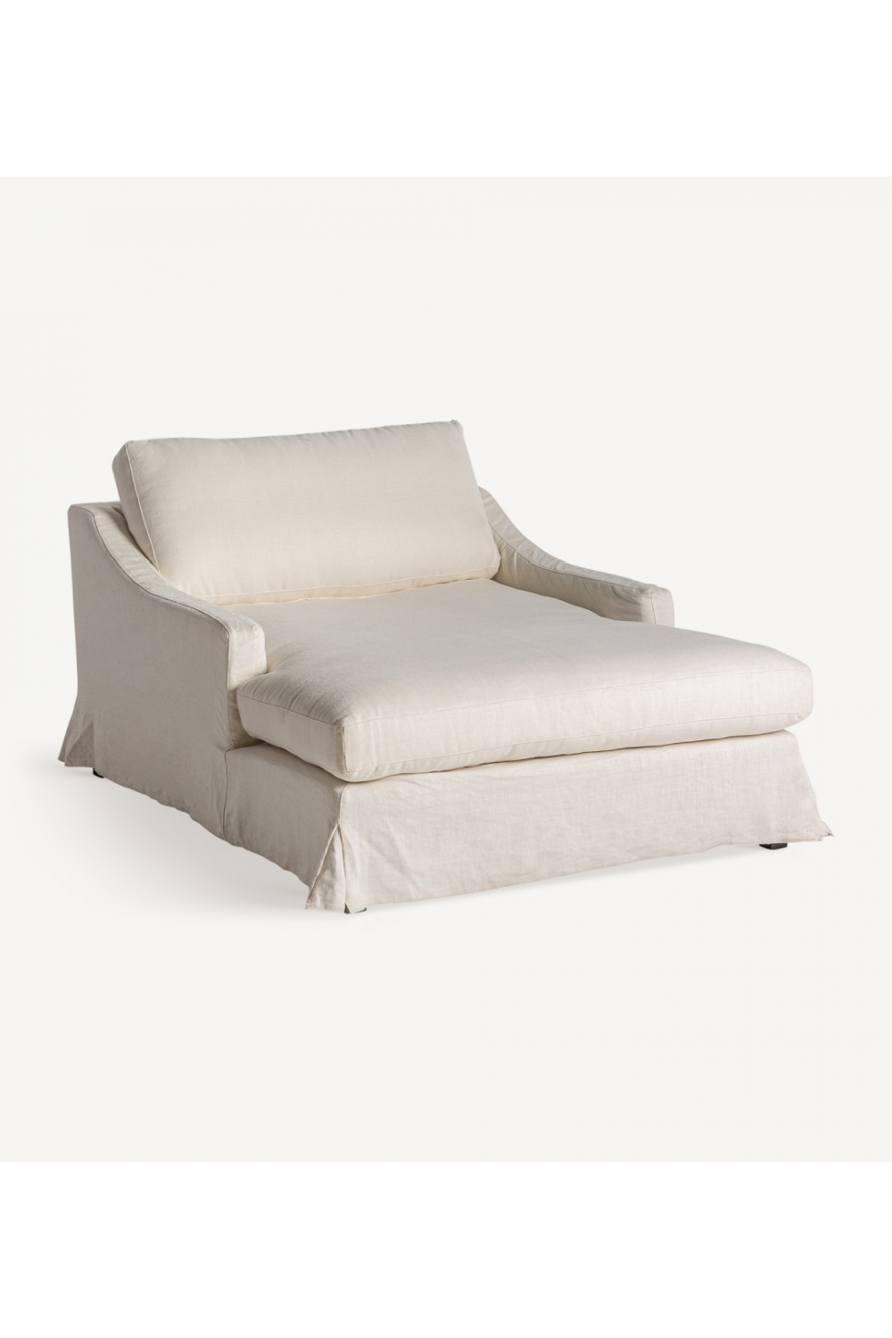 Off-white Skirted Chaise Longue | Vical Home Kemence | Oroa.com