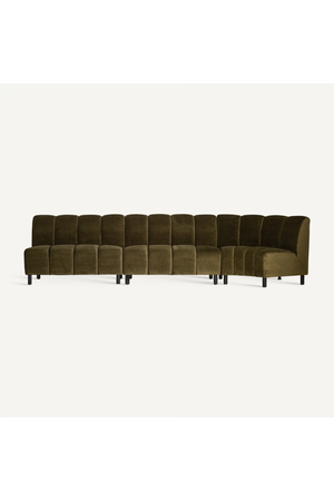 Green Velvet Corner Sofa | Vical Home Shul | Oroa.com