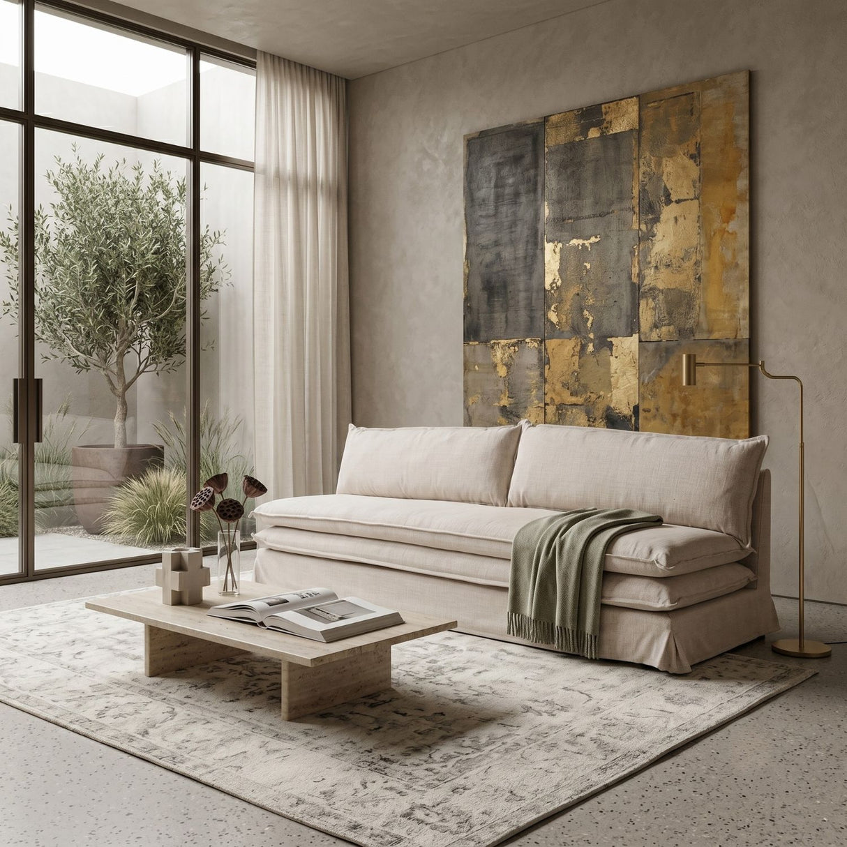   Off-White Covered Sofa | Oroa.com