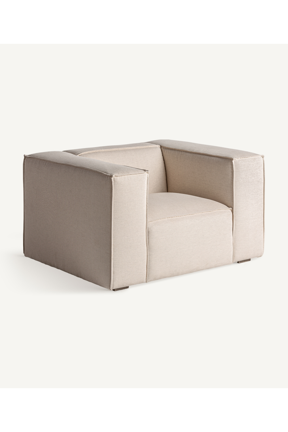 White Linen Angular Armchair | Vical Home Krakau | Oroa.com