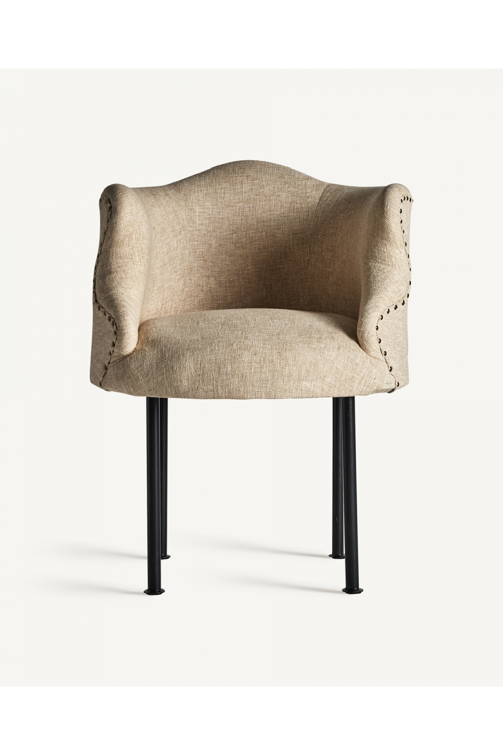 Studded Jute Beige Armchair | Vical Home Crovie | Oroa.com