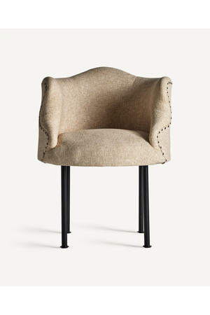   Studded Jute Beige Armchair | Oroa.com