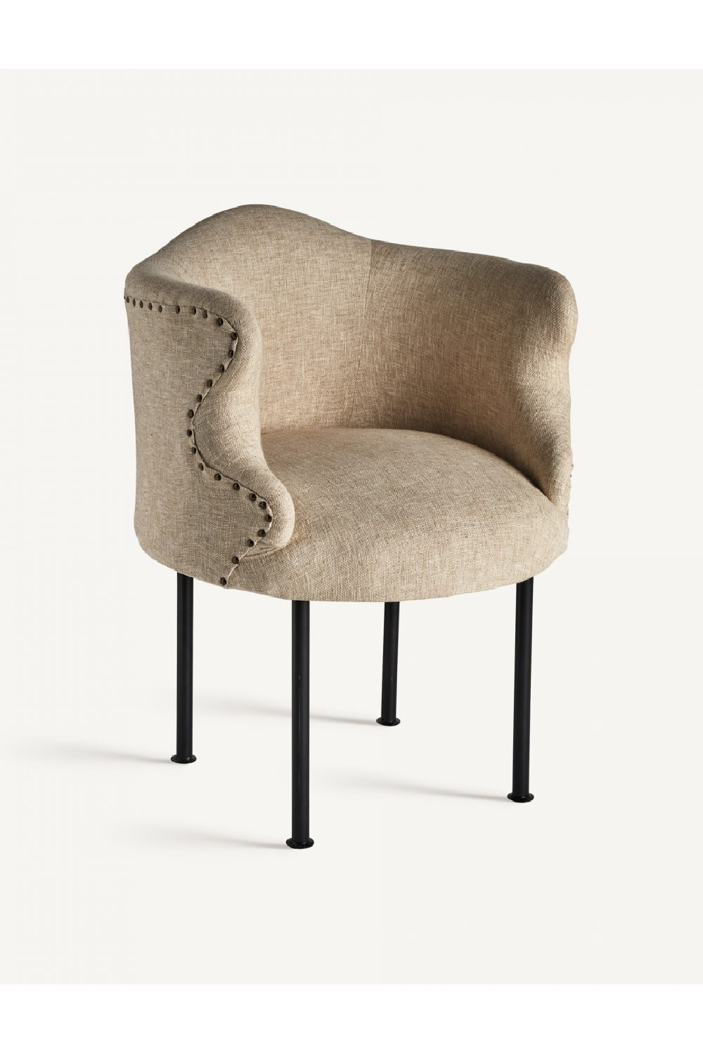 Studded Jute Beige Armchair | Vical Home Crovie | Oroa.com