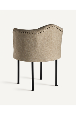   Studded Jute Beige Armchair | Oroa.com