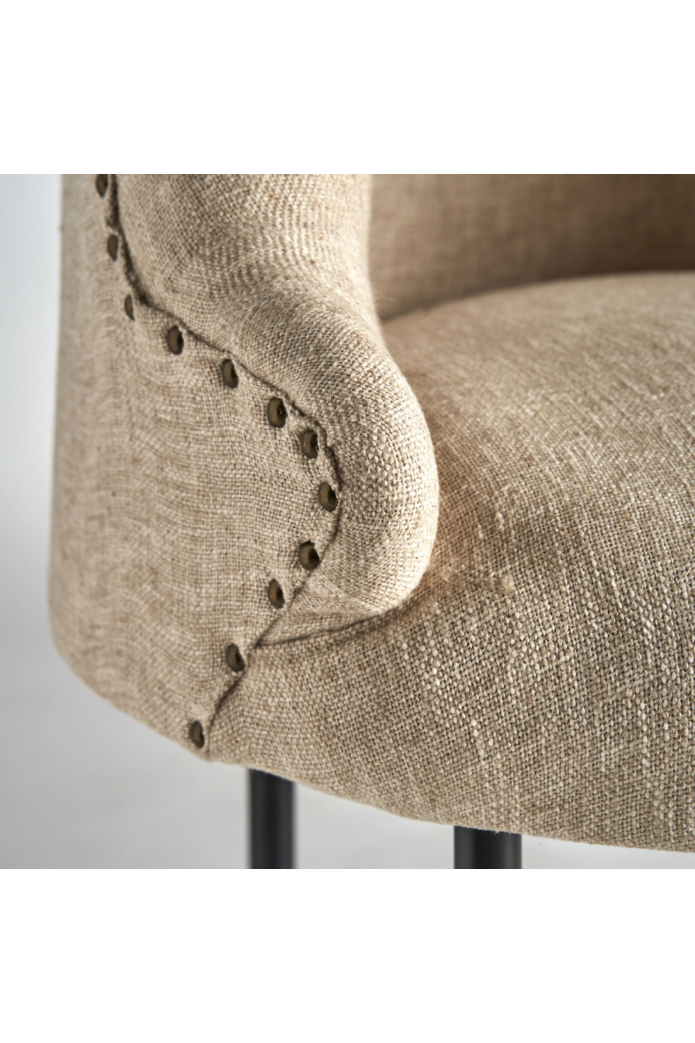 Studded Jute Beige Armchair | Vical Home Crovie | Oroa.com