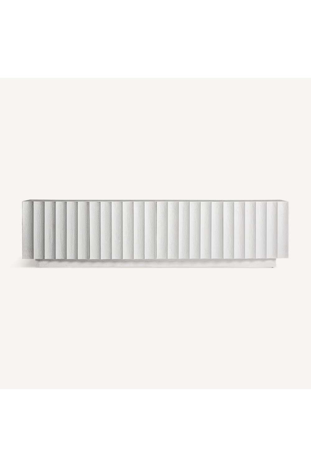 White Fluted 4-Door Media Unit | Vical Home Mulcey | Oroa.com