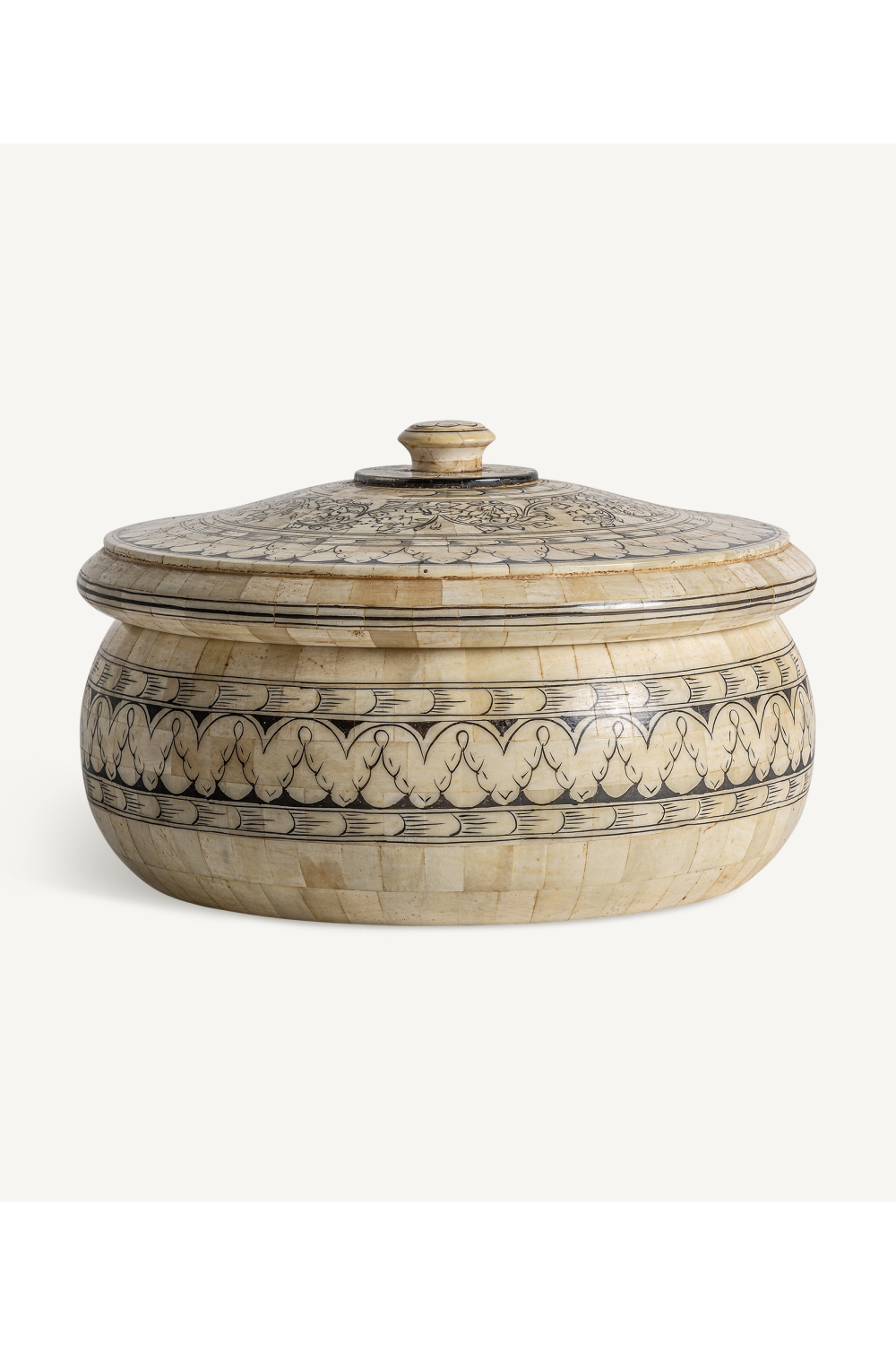 Beige Round Lidded Box | Vical Home Neal | Oroa.com