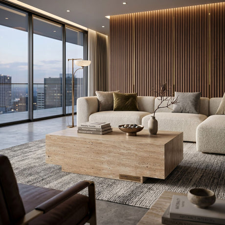   Modern European furniture - Beige Marble Coffee Table - www.oroa.com | Oroa.com