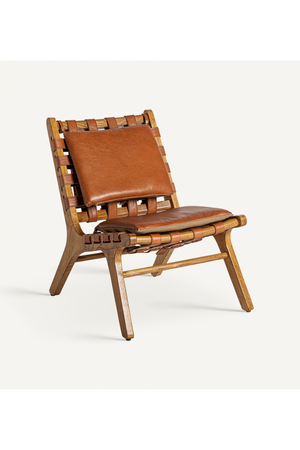 Brown Leather Lounge Chair | Vical Home Alford | Oroa.com