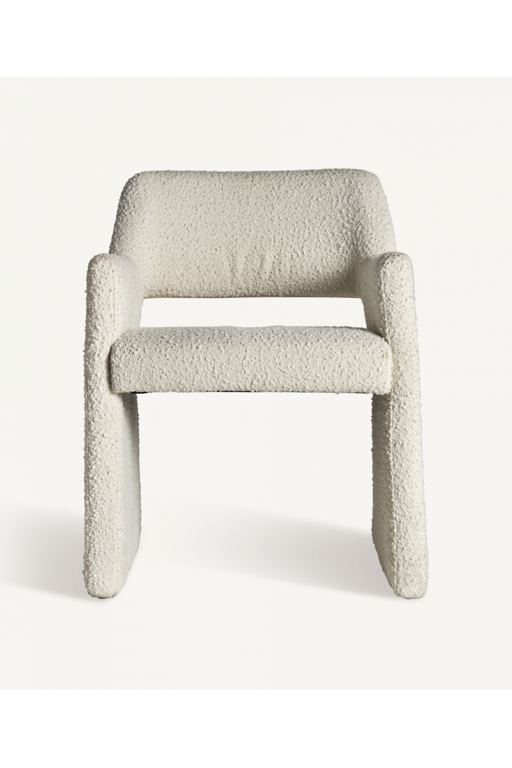 White Bouclé Cut-Out Accent Chair | Vical Home Alvra | Oroa.com