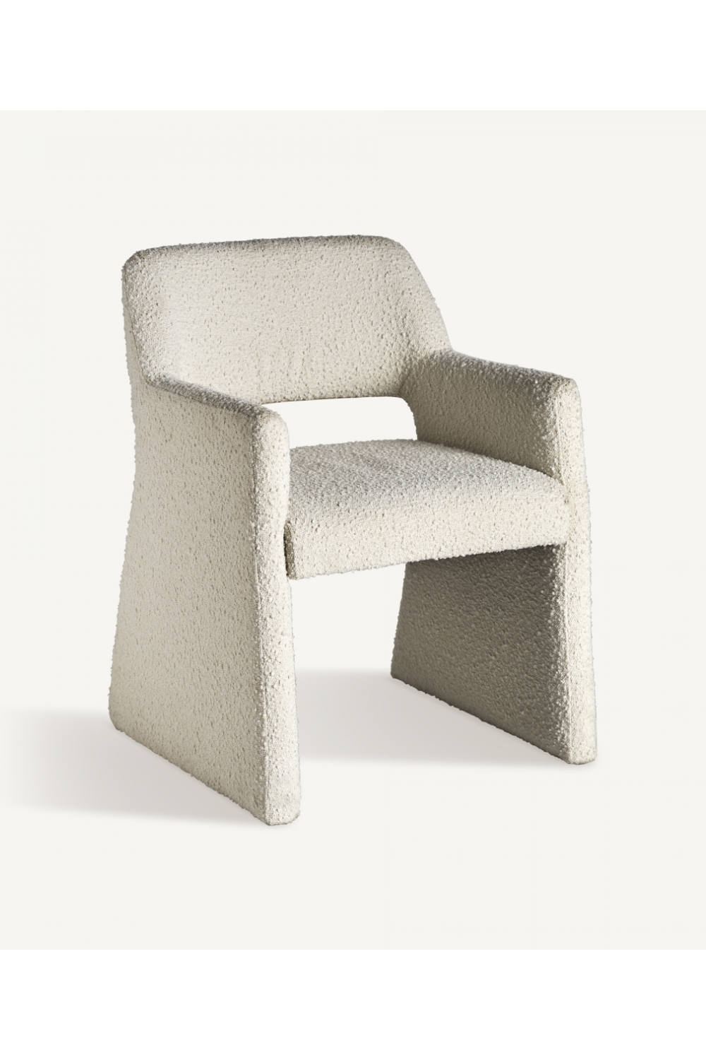 White Bouclé Cut-Out Accent Chair | Vical Home Alvra | Oroa.com