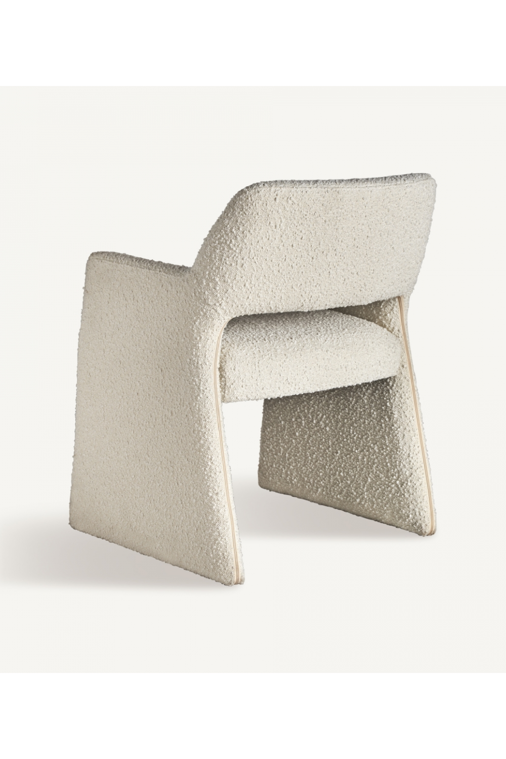 White Bouclé Cut-Out Accent Chair | Vical Home Alvra | Oroa.com