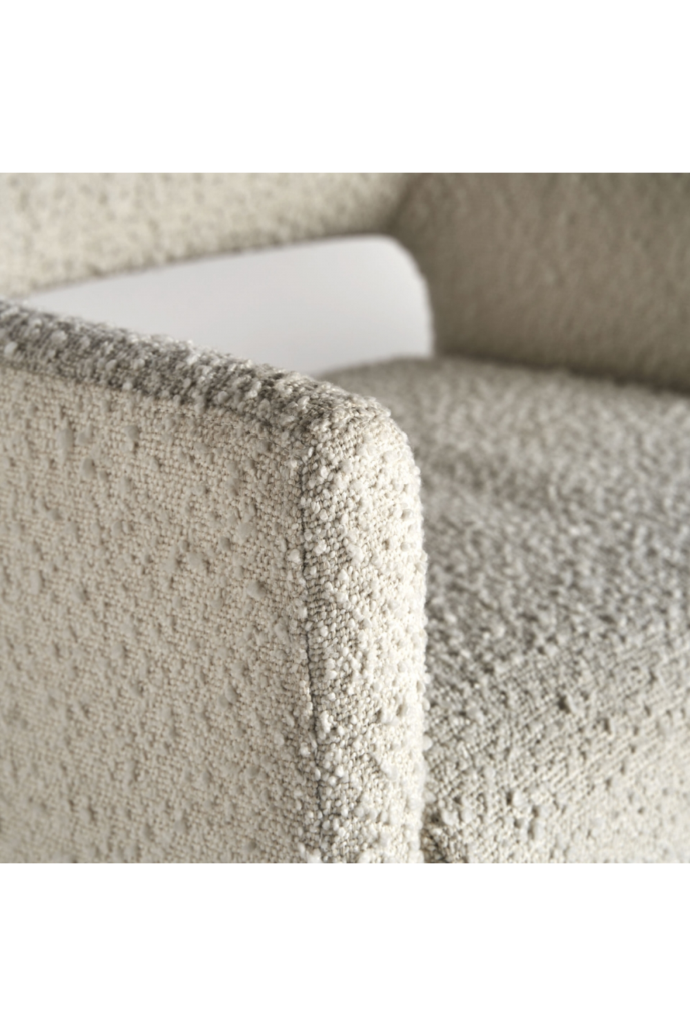 White Bouclé Cut-Out Accent Chair | Vical Home Alvra | Oroa.com