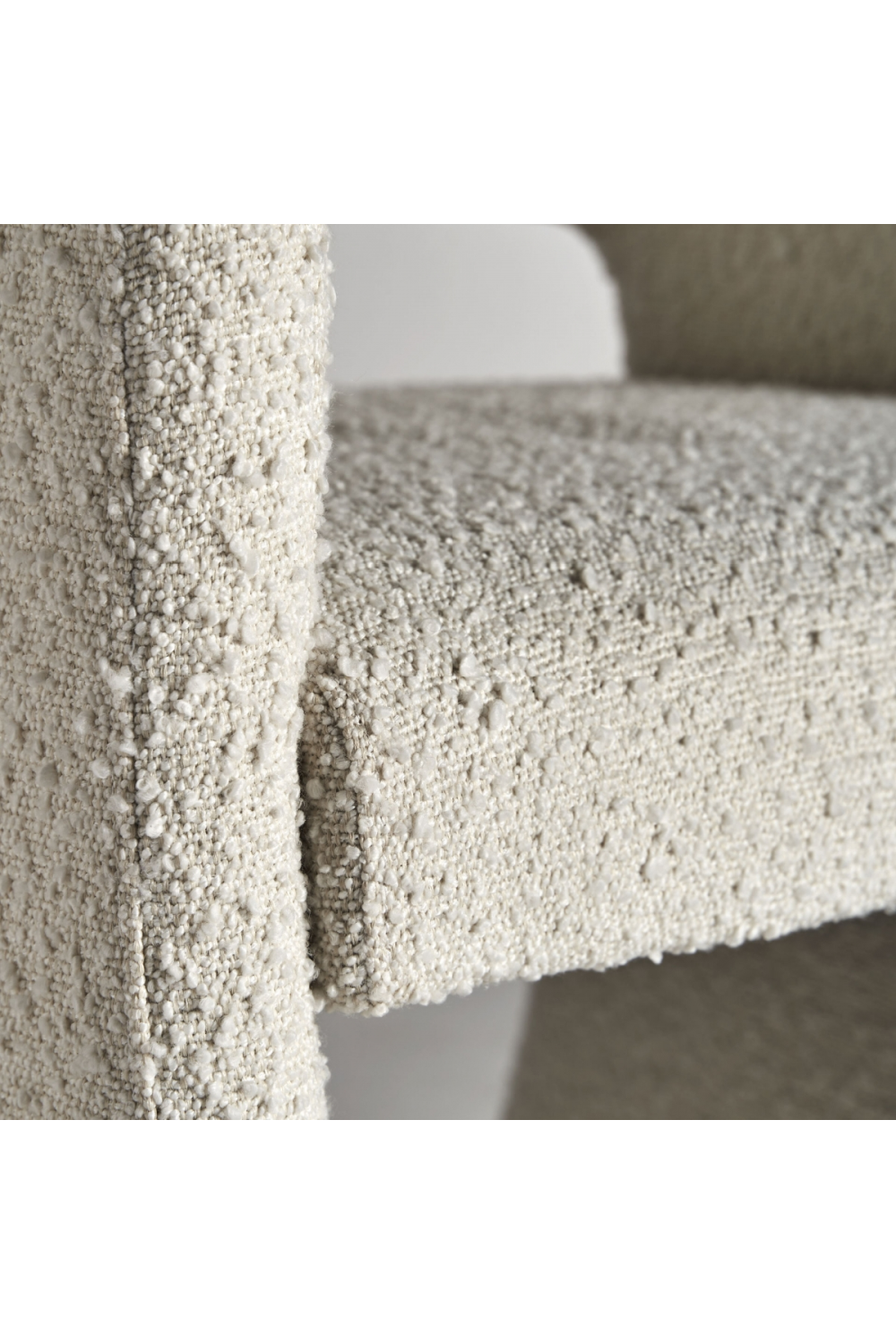 White Bouclé Cut-Out Accent Chair | Vical Home Alvra | Oroa.com