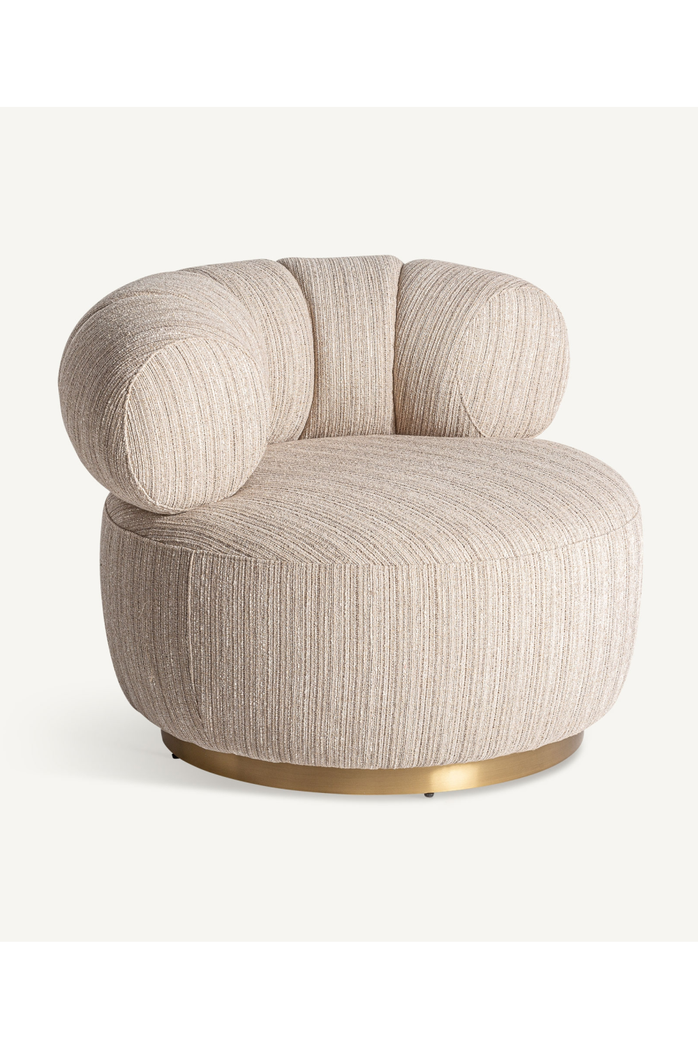 Beige Bouclé Round Armchair | Vical Home Hosfos | Oroa.com