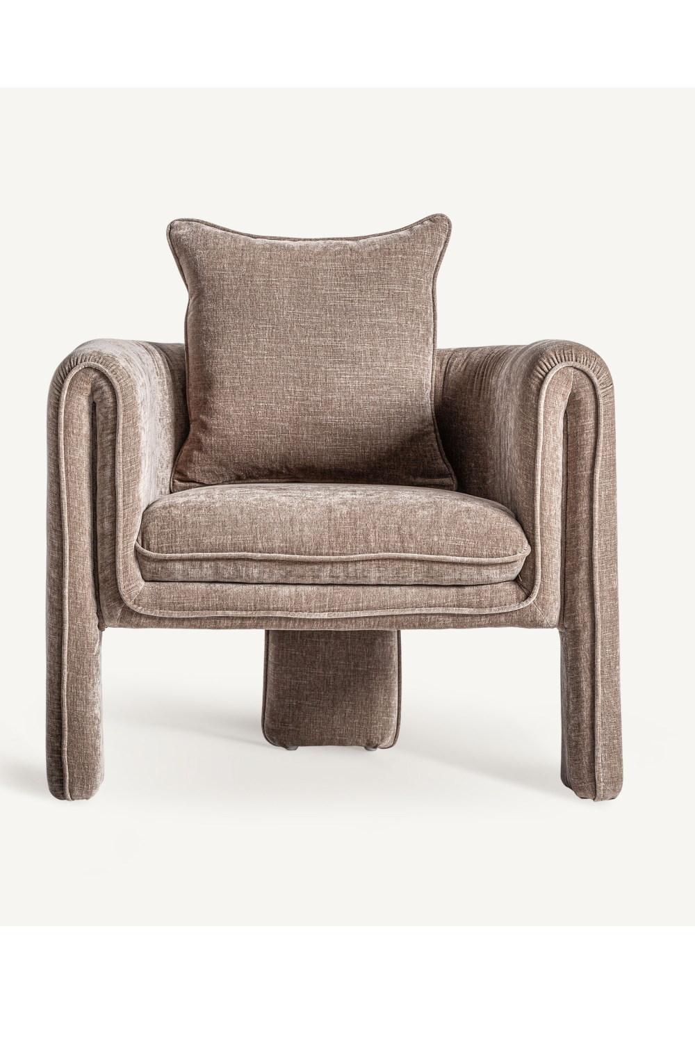 Taupe Upholstered 3-Legged Armchair | Vical Home Karka | Oroa.com