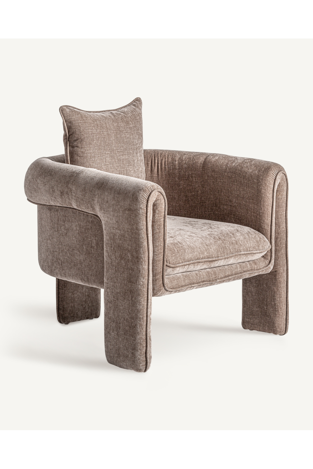 Taupe Upholstered 3-Legged Armchair | Vical Home Karka | Oroa.com