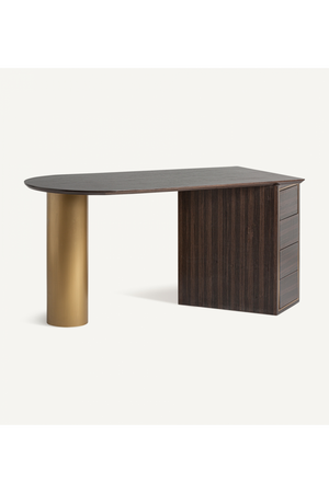 Gold Accent Pine Desk | Vical Home Cheb | Oroa.com